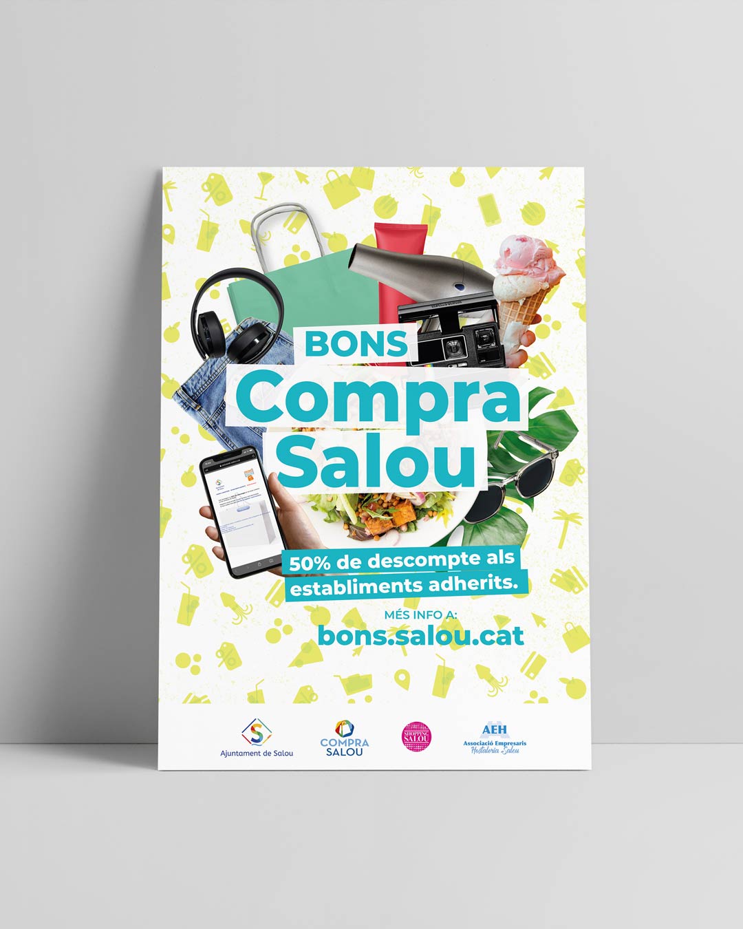 Disseny gràfic del cartell per a la campanya Bons Compra a Salou.